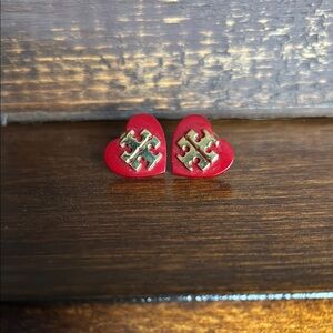 Tory Burch Red Heart Earrings